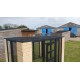 Freestanding Catio enclosure 6ft x 9ft x 6ft tall With Black 16g wire mesh & Tongue and groove boarded corners 